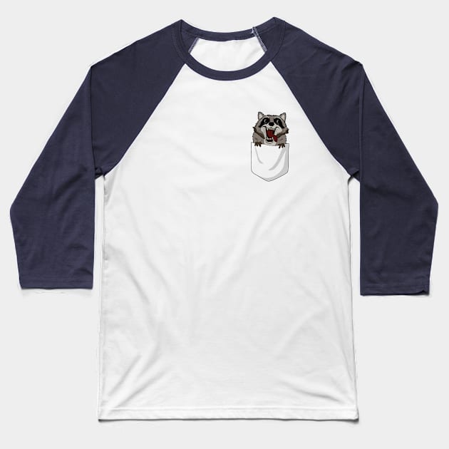 Raccoon in pocket Baseball T-Shirt by valentinahramov